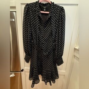 Aqua Black and White Polka Dot Mini Dress